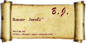 Bauer Jenő névjegykártya